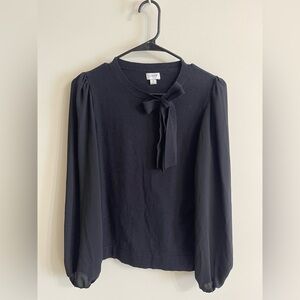 J Crew Black Bow Sweater Size S